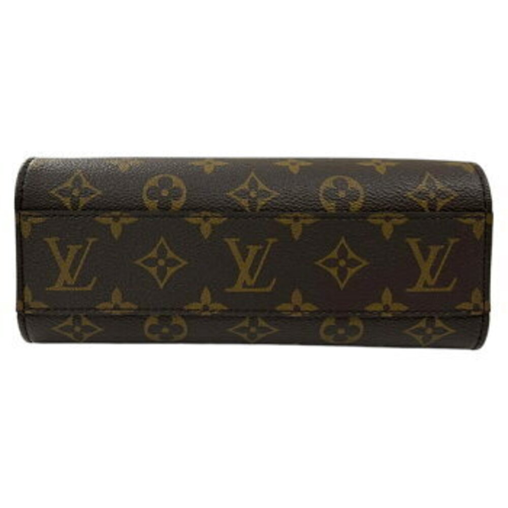 LOUIS VUITTON Monogram Sac Plat Shoulder Bag Brown Handbag Leather - Picture 4 of 10